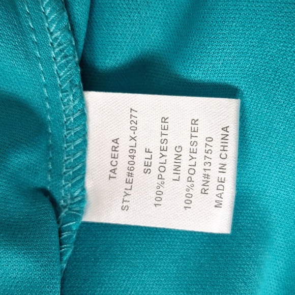 Tacera Bohemian Teal Lace Big Bell Sleeve Fairy Relaxed Fit Shift Dress Size 1X - Picture 13 of 15